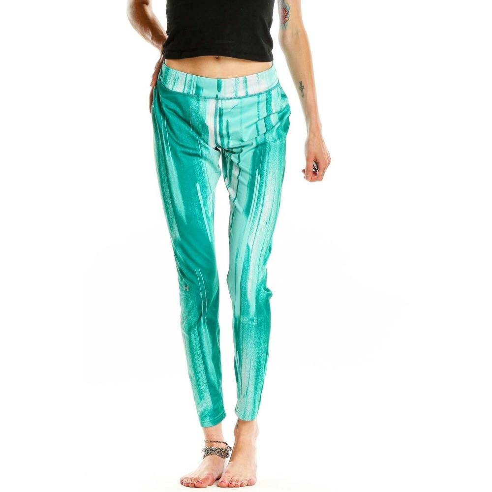 Under Armour Womens Green Printed Activewear Leggings‎ Size Medium